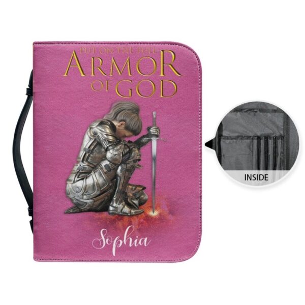 Christianartbag Bible Cover, Put On The Full Armor Personalized Bible Cover, Personalized Bible Cover, Pink Purple Bible Cover, Christmas Gift, CABBBCV07160823. - Christian Art Bag