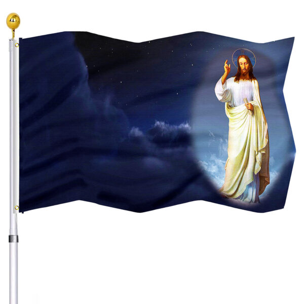 Christianartbag Flag Decor, Christianity JESUS Art Flag Home Room Dormitory Decoration Outdoor Decor Polyester Banners and Flags Brass Grommets Women Men Gift - Christian Art Bag