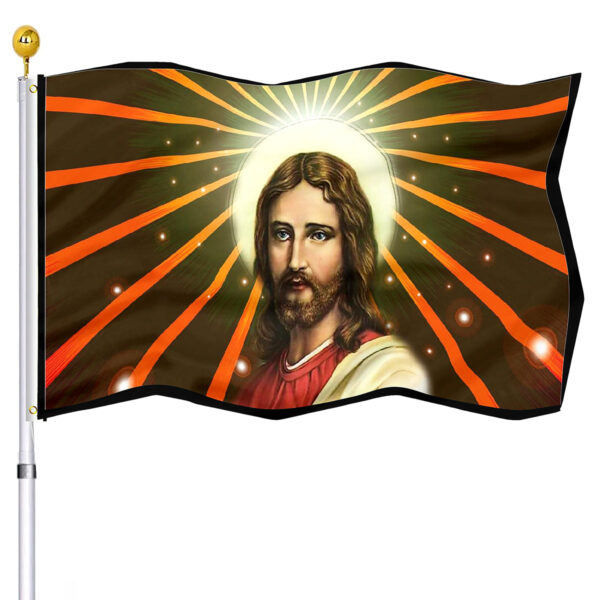 Christianartbag Flag Decor, Christianity JESUS Art Flag Home Room Dormitory Decoration Outdoor Decor Polyester Banners and Flags Brass Grommets Women Men Gift - Christian Art Bag