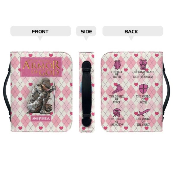 Christianartbag Bible Cover, Put On The Full Armor Of God Personalized Bible Cover, Personalized Bible Cover, Pink Bible Cover, Christmas Gift, CABBBCV01210823. - Christian Art Bag