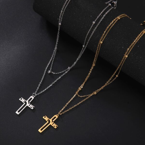 Christianartbag Jewelry, Jesus Cross Hollow Pendant Necklaces for Women Men Christian Chocker Wholesale Stainless Steel Jewelry,CABJWL03270723 - Christian Art Bag