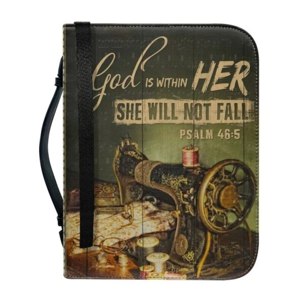 Christianartbag Bible Cover, God is Within Her She Will Not Fall Psalm 46:5 Bible Cover, Personalized Bible Cover, Sewing Bible Cover, Christian Gifts, CAB02281023. - Christian Art Bag