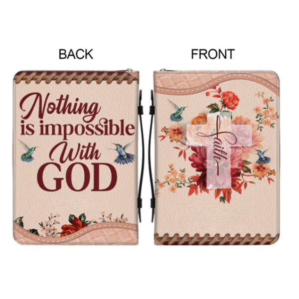 Christianartbag Bible Cover, Nothing Is Impossible With God Bible Cover, Personalized Bible Cover, Gifts For Women, Christmas Gift, CABBBCV01090823. - Christian Art Bag