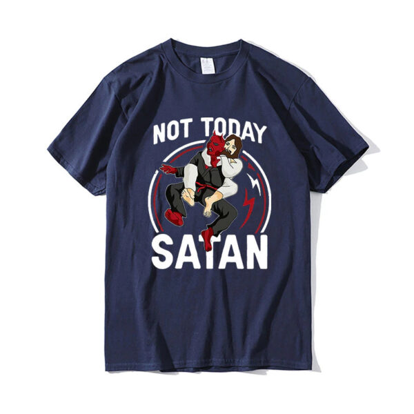 Christianartbag Funny T-Shirt, Funny men's t shirt Jiu Jitsu Jesus Not Today Satan Funny Men's Short Sleeve tee - Christian Art Bag