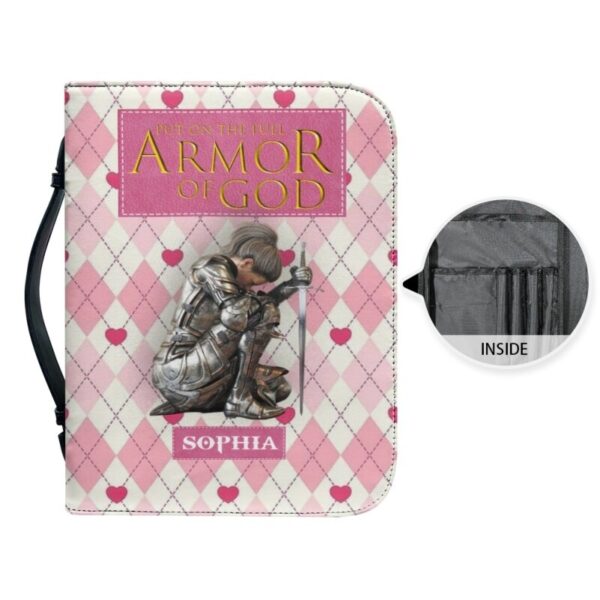 Christianartbag Bible Cover, Put On The Full Armor Of God Personalized Bible Cover, Personalized Bible Cover, Pink Bible Cover, Christmas Gift, CABBBCV01210823. - Christian Art Bag