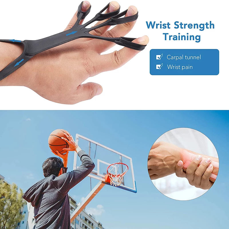 Silicone Hand Grip Device Finger Exercise Hand Strengthener Stretcher Hand Trainer Rehabilitation Training Equipment Muscle Tool - Christian Art Bag