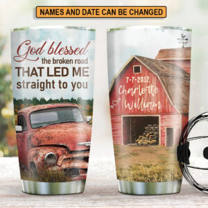 Christianartbag Drinkware, God Blessed The Broken Road That Led Me Straight To You, Personalized Mug, Tumbler, Christmas Gift. - Christian Art Bag