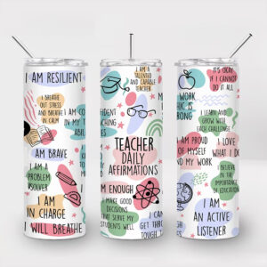 Christianartbag Skinny Tumbler, Teacher Daily Affirmations, Skinny Tumbler Christian Bible Verse, Drinkware Christian. - Christian Art Bag