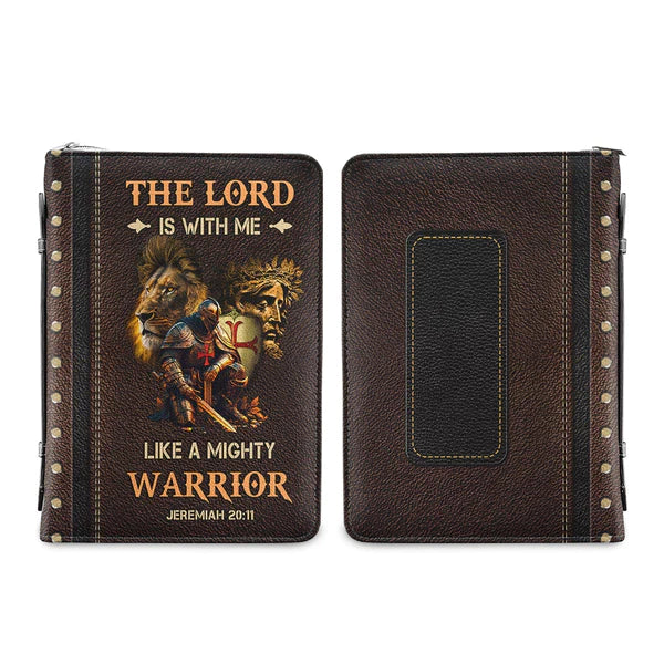 Christianart Bible Cover, The Lord Is With Me Like A Mighty Warrior Jeremiah 20 11, Personalized Gifts for Pastor, Gifts For Women, Gifts For Men. - Christian Art Bag