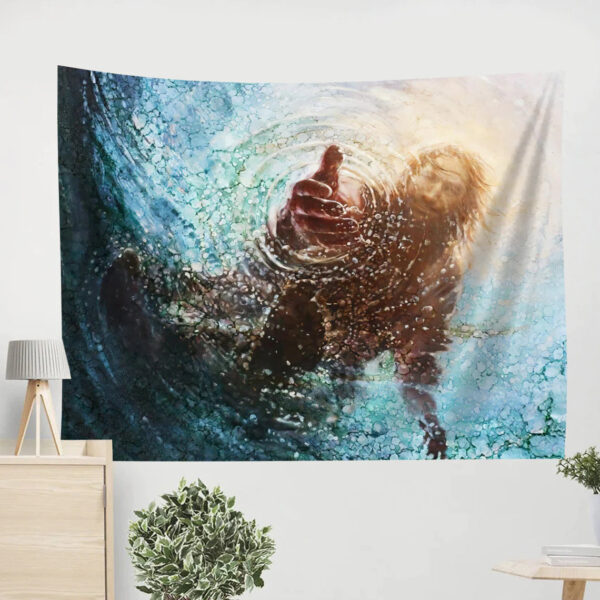 Christianartbag Tapestry, The Hand Of God, Christian Tapestry Wall Hanging, Christian Wall Art, Jesus Christ Tapestry Wall Art, CABTP03060923. - Christian Art Bag