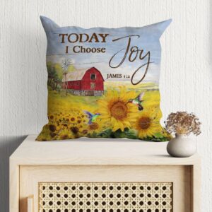 Christianartbag Pillow, Today I Choose Joy James 1:2, Personalized Throw Pillow, Christian Gift, Christian Pillow, Christmas Gift. - Christian Art Bag