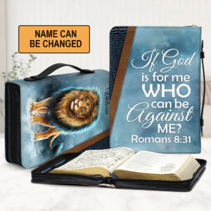 Christianart Bible Cover, If God Is For Me Who Can Be Against Me, Personalized Gifts for Pastor, Gifts For Women, Gifts For Men. - Christian Art Bag