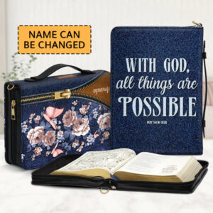 Christianartbag Bible Cover, With God All Things Are Possible, Personalized Bible Cover, Gifts For Women, Christmas Gift, CABBBCV03030823. - Christian Art Bag