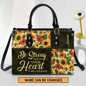 Christianart Designer Handbags, Be Strong And Let Your Heart Take Courage, Personalized Gifts, Gifts for Women. - Christian Art Bag