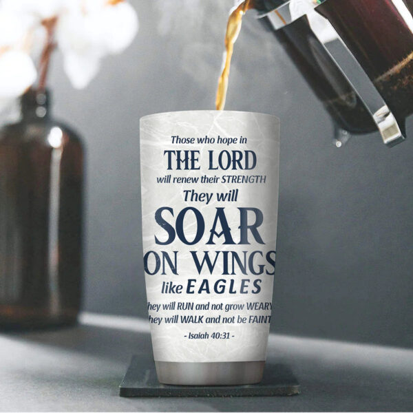 Christianartbag Drinkware, They Will Soar On Wings Like Eagles Personalized Tumbler , Personalized Mug, Purple Pink Tumbler, Christian Gift, CABTB12160823. - Christian Art Bag