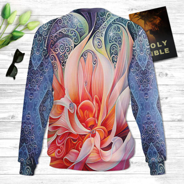 Christianartbag 3D Sweater, Faith Flower And Cross, Unisex Sweater, Christmas Gift. - Christian Art Bag