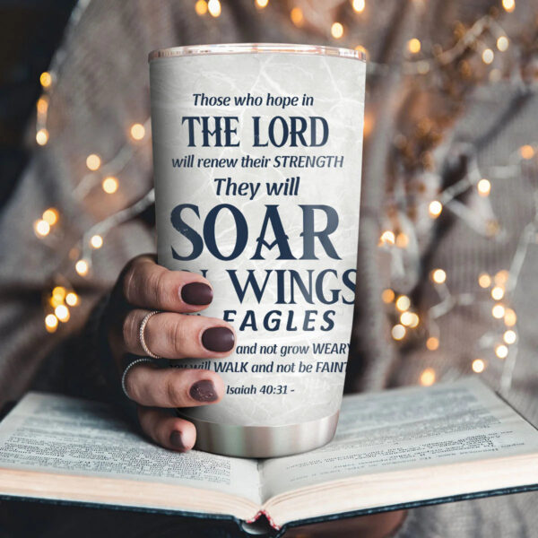 Christianartbag Drinkware, They Will Soar On Wings Like Eagles Personalized Tumbler , Personalized Mug, Purple Pink Tumbler, Christian Gift, CABTB12160823. - Christian Art Bag