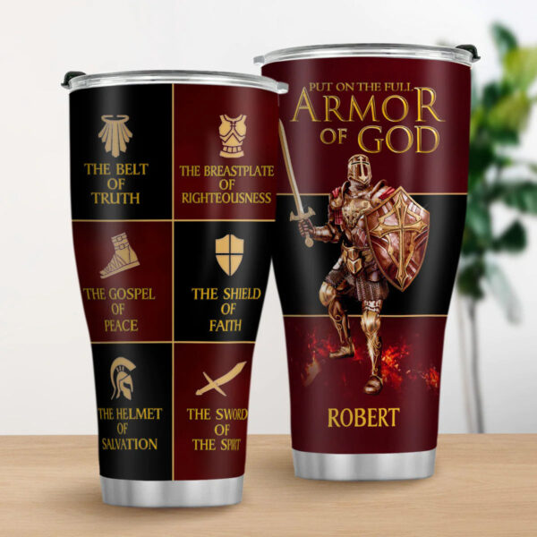 Christianartbag Drinkware, Put On The Full Armor Of God, Personalized Mug, Tumbler, Christmas Gift. - Christian Art Bag