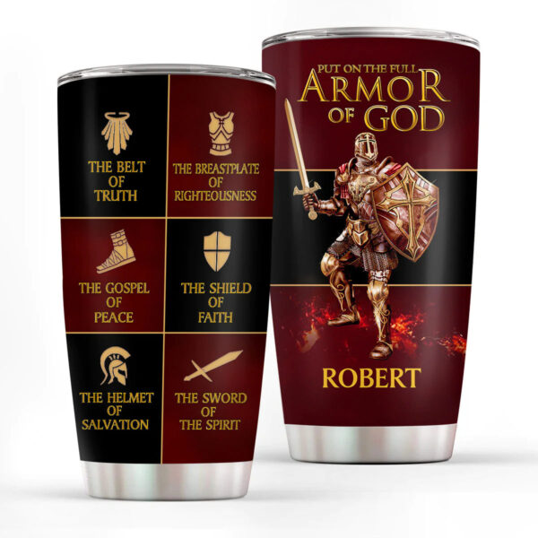 Christianartbag Drinkware, Put On The Full Armor Of God, Personalized Mug, Tumbler, Christmas Gift. - Christian Art Bag