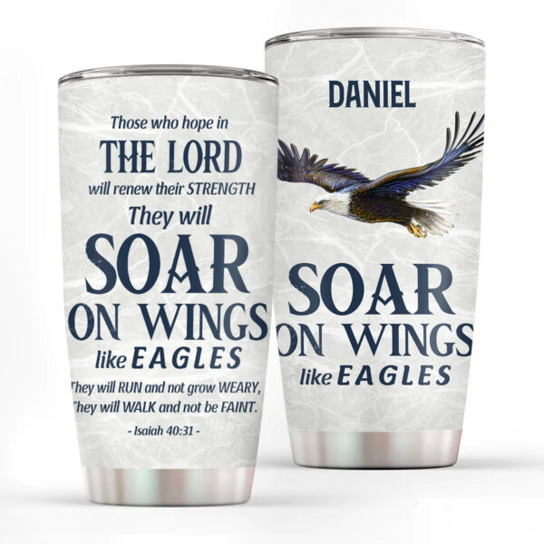 Christianartbag Drinkware, They Will Soar On Wings Like Eagles Personalized Tumbler , Personalized Mug, Purple Pink Tumbler, Christian Gift, CABTB12160823. - Christian Art Bag