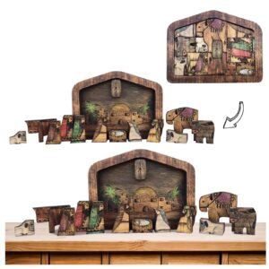 Christianartbag Home Decor, Wooden Jesus Jigsaw Pieces Ornament Exercise Brain Cartoon Jesus Puzzles Decoration Table Jesus Puzzle for Children Party Gifts - Christian Art Bag