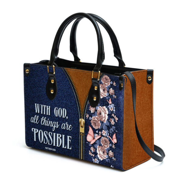 Christianartbag Handbag, With God All Things Are Possible Matthew 19:26, Personalized Gifts, Gifts for Women, Christmas Gift. - Christian Art Bag