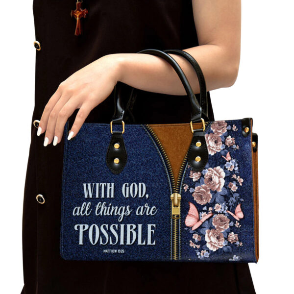 Christianartbag Handbag, With God All Things Are Possible Matthew 19:26, Personalized Gifts, Gifts for Women, Christmas Gift. - Christian Art Bag