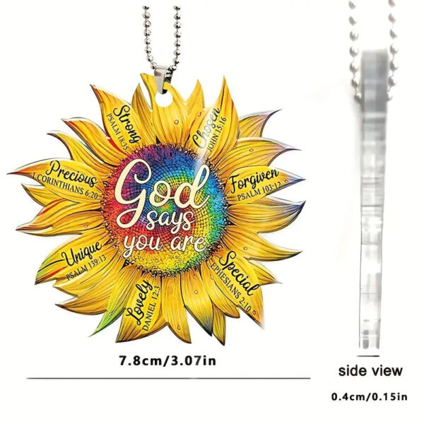 Christianartbag Ornament, Sunflower Ornament God Says You Are, Christmas Ornament, Christmas Gift, Personalized Ornament, CABOM01250923. - Christian Art Bag