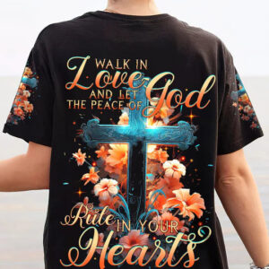 Christianartbag 3D T-Shirt For Women, The Peace Of God Rule In Your Hearts Women's All Over Print Shirt, Christian Shirt, Faithful Fashion, 3D Printed Shirts for Christian Women - Christian Art Bag