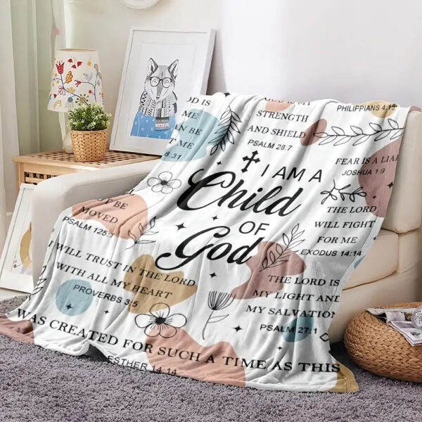 Christianartbag Blanket, I Am God's Child Blanket, Religious Gift, Christian Blanket, Bible Verse Blanket, Personalized Blanket, Christmas Gift, CAB01240923. - Christian Art Bag