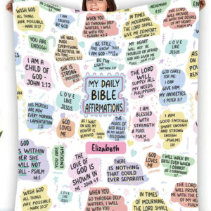 Christianartbag Blanket, Daily Bible Affirmations, Christian Blanket, Personalized Blanket.CABBK0923 - Christian Art Bag