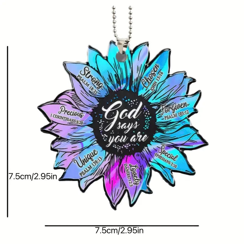 Christianartbag Ornament, Colorful Sunflower God Says You Are Ornament, Christmas Ornament, Christmas Gift, Personalized Ornament. - Christian Art Bag