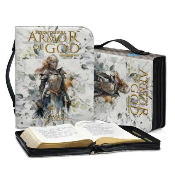 Christianartbag Bible Cover, Put On The Full Armor Of God Bible Cover, Personalized Bible Cover, Warrior Women Bible Cover, Christian Gifts, CAB01051123. - Christian Art Bag