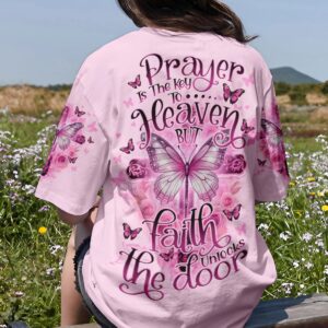 Christianartbag 3D T-Shirt For Women, Faith Unlocks The Door, Christian Shirt, Faithful Fashion, 3D Printed Shirts for Christian Women - Christian Art Bag