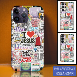 Christianartbag Phone Case, I Love Jesus All Day Sticker Phone Case, Personalized Phone Case, Christian Phone Case,  Jesus Phone Case,  Bible Verse Phone Case, CABPC06280723