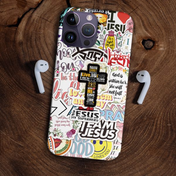 Christianartbag Phone Case, Jesus My Supper Herro Cross Sticker Phone Case, Personalized Phone Case, Christian Phone Case,  Jesus Phone Case,  Bible Verse Phone Case, CABPC02580723