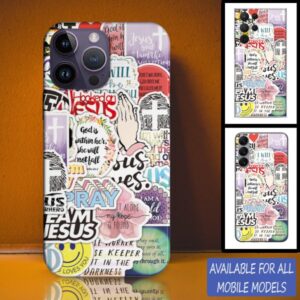 Christianartbag Phone Case, Jesus Cross Pray Sticker Phone Case, Personalized Phone Case, Christian Phone Case,  Jesus Phone Case,  Bible Verse Phone Case, CABPC12280723