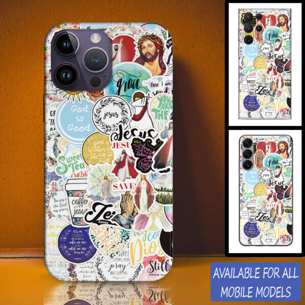 Christianartbag Phone Case, Jesus And Coffee Sticker Phone Case, Personalized Phone Case, Christian Phone Case,  Jesus Phone Case,  Bible Verse Phone Case, CABPC03280723 - Christian Art Bag