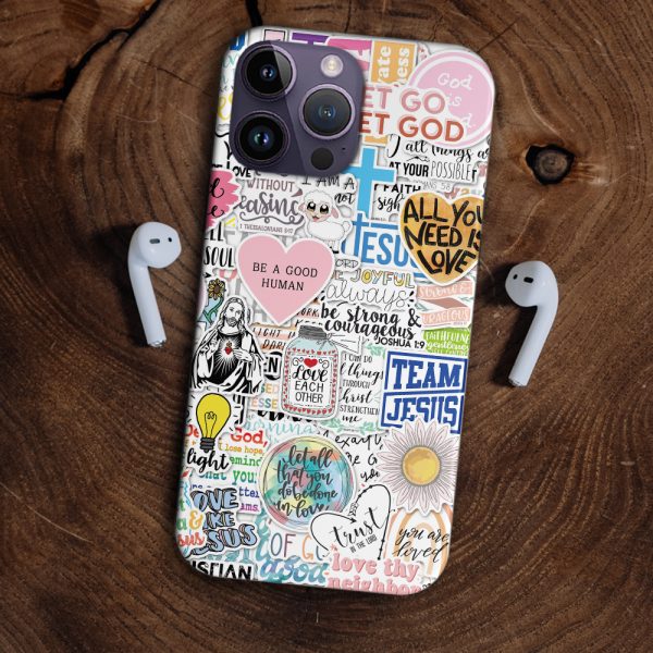 Christianartbag Phone Case, Be A Good Human Sticker Phone Case, Personalized Phone Case, Christian Phone Case,  Jesus Phone Case,  Bible Verse Phone Case, CABPC07280723 - Christian Art Bag