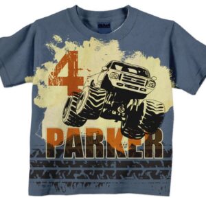 Boys Monster Truck Shirt Custom, Personalized Birthday T-Shirt, Boys Shirt, Boys Top - Christian Art Bag