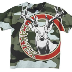 Personalized Camouflage Shirt, Personalized Deer Antlers Boys T-shirt Top - Christian Art Bag