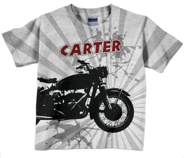 HPSP Shirt, Custom Birthday Shirt, Boys Motorcycle Shirt, Personalized 3D T-Shirt, Childrens Clothing. - Christian Art Bag