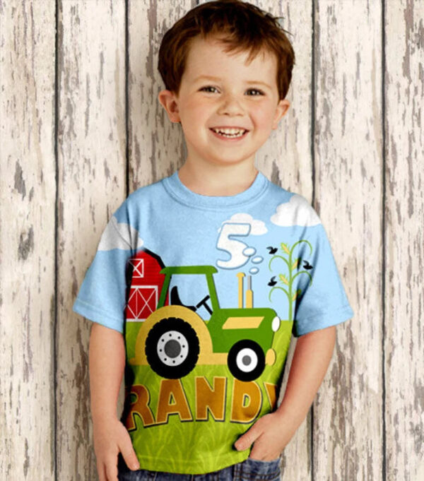 HPSP Shirt, Custom Birthday Shirt, Boys Cute Tracter, Race Car, Train T-Shirt, Personalized Birthday Number, Steam Engine Shirt, Top - Christian Art Bag