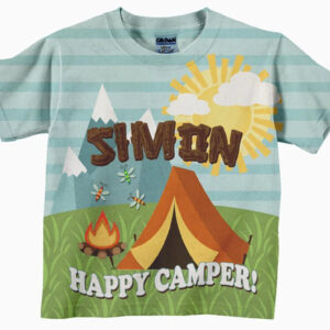 HPSP Shirt, Custom Birthday Shirt, Personalized Happy Camper Shirt, Child's Camping T-Shirt, Boys Camp Shirt, Girl's Happy Camper Tee - Christian Art Bag