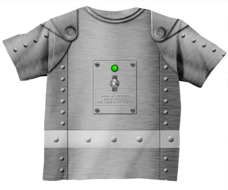 Personalized Robot Shirt, Boys Retro Robot Birthday Shirt, Robot Costume T-Shirt, Boy's Top - Christian Art Bag