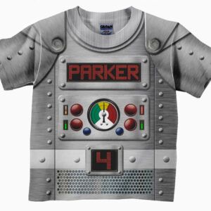 Personalized Robot Shirt, Boys Retro Robot Birthday Shirt, Robot Costume T-Shirt, Boy's Top - Christian Art Bag