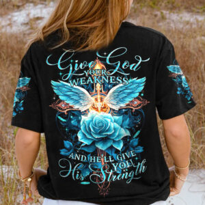 Christianartbag 3D T-Shirt For Women, He’ll Give You His Strength, Christian Shirt, Faithful Fashion, 3D Printed Shirts for Christian Women - Christian Art Bag